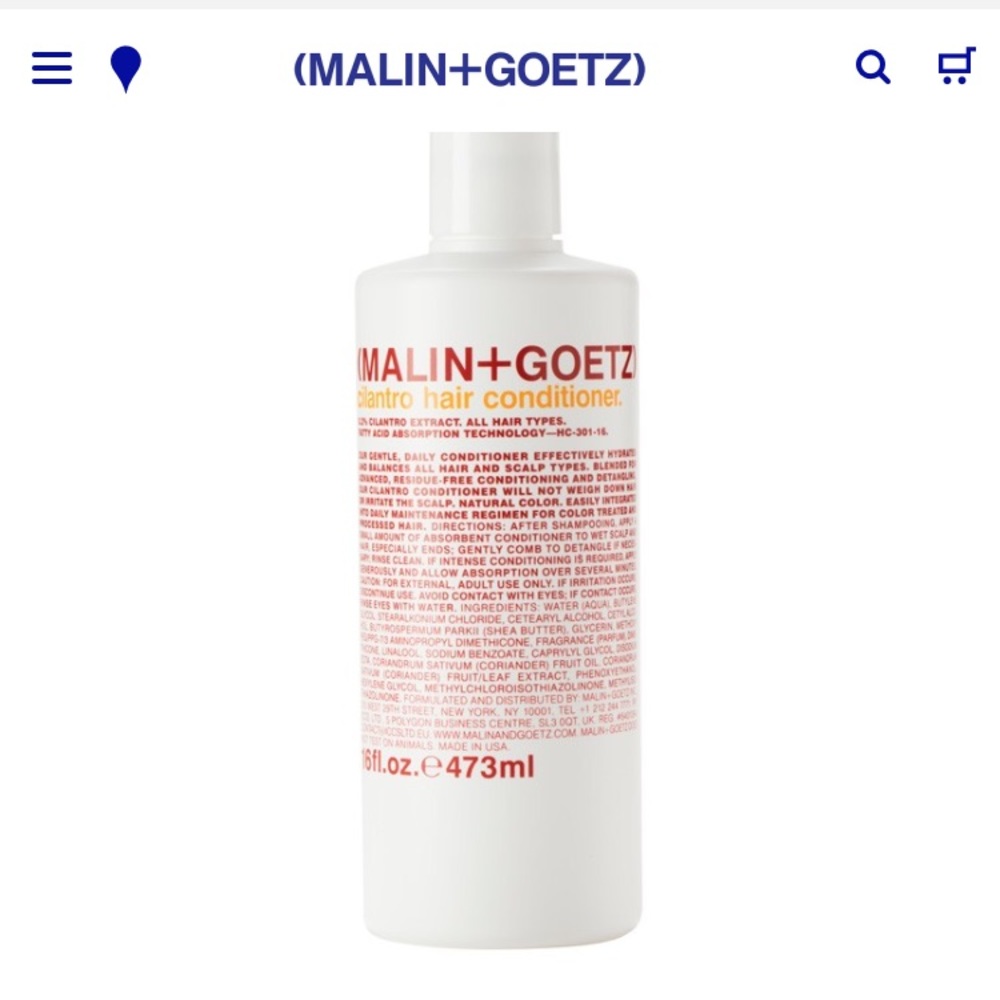 Malin + Goetz Cilantro Hair Conditioner 🌿